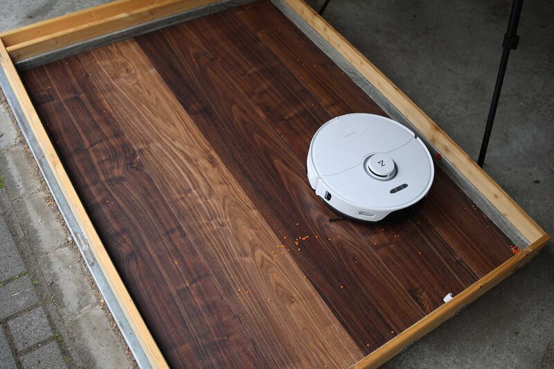 Vacuuming lentils on hard floor